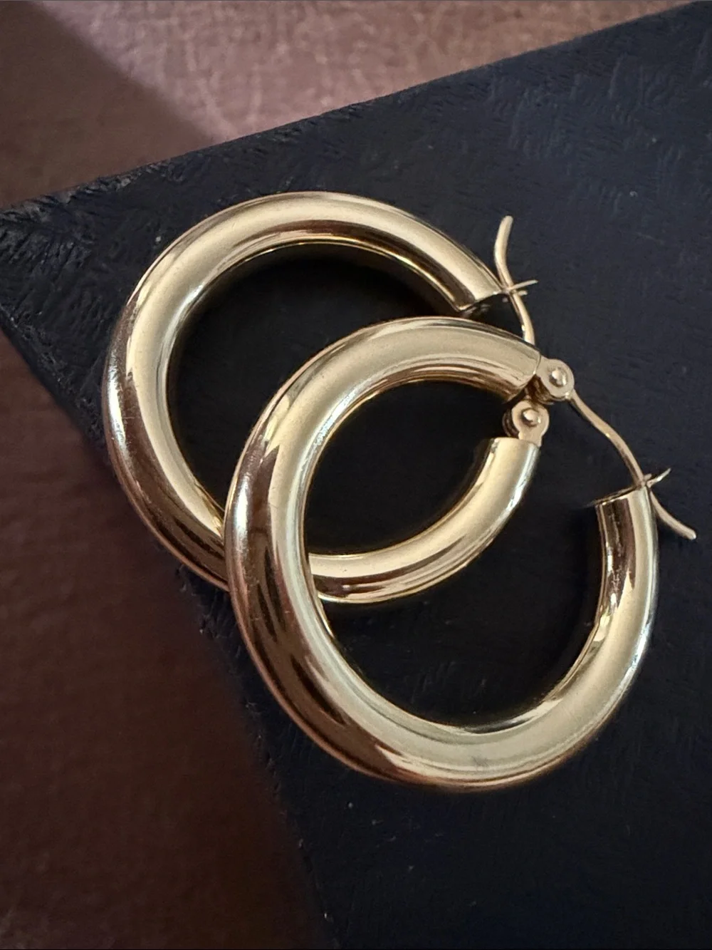 Gold Hoop Earrings - Classic Polished Hoop